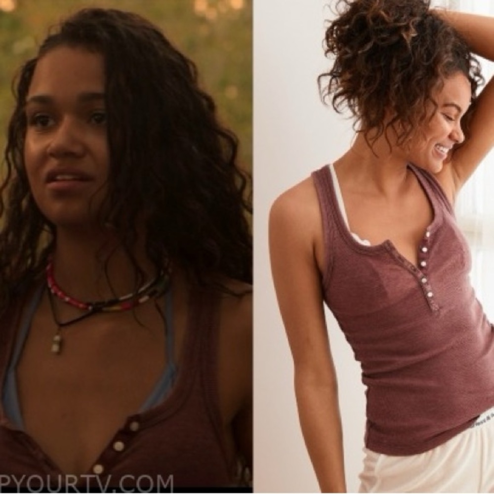 Kiara OBX S1 Aerie Ribbed Henley Tank Top